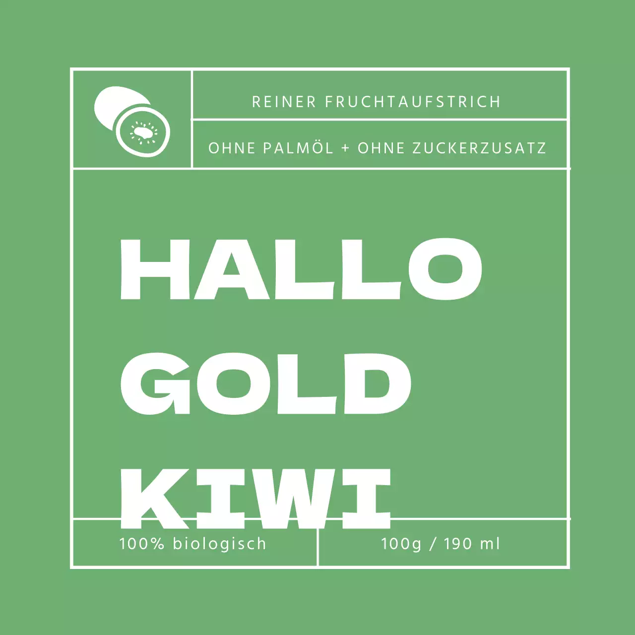 Goldenes Kiwi-Konfitüren-Etikett