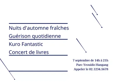 Illustration simple en forme d'étoile bleu marine Livre d'information Concert