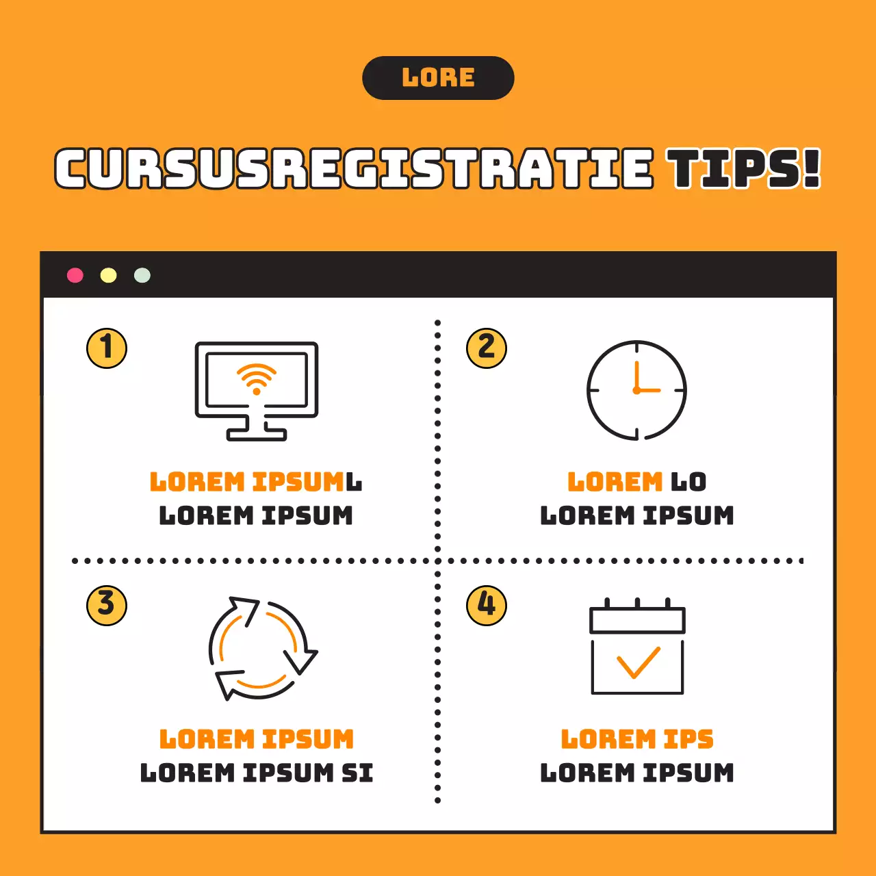 Nieuwe termijn registratie in geel CardNews