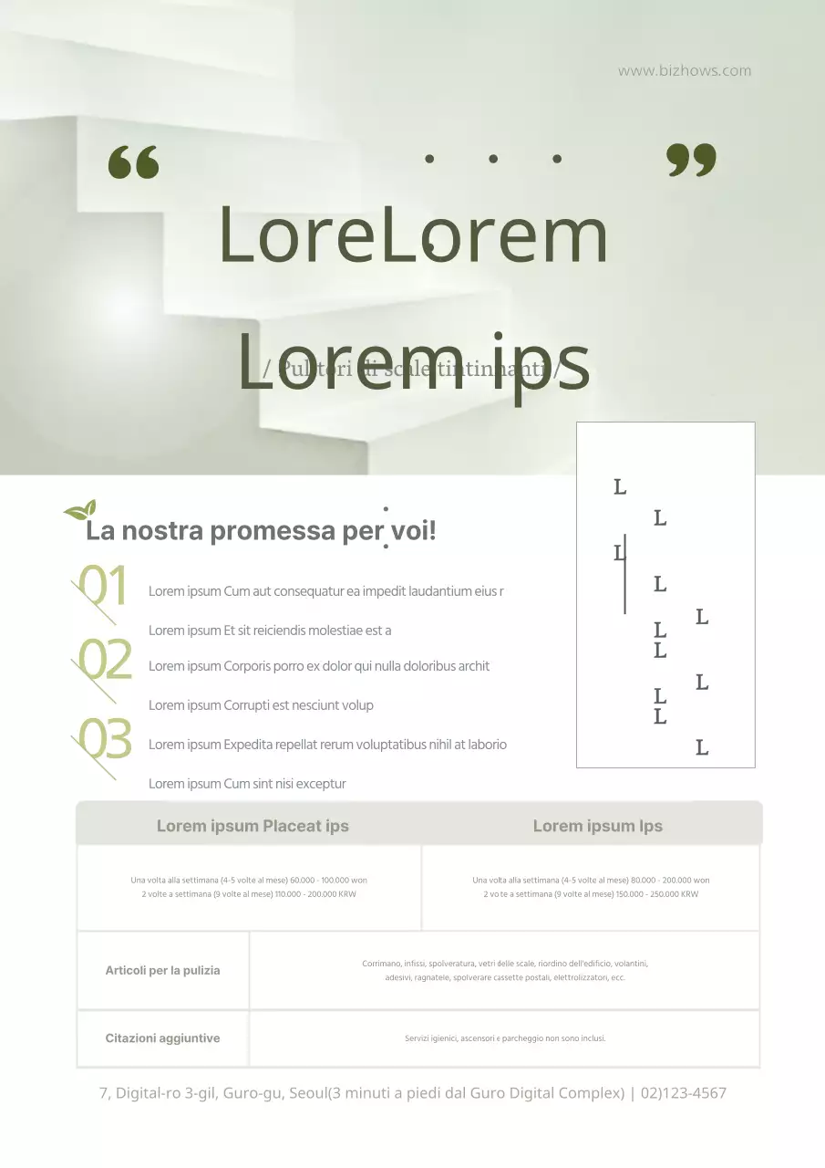 Promuovete il vostro detergente per scale con una foto di una scala verde