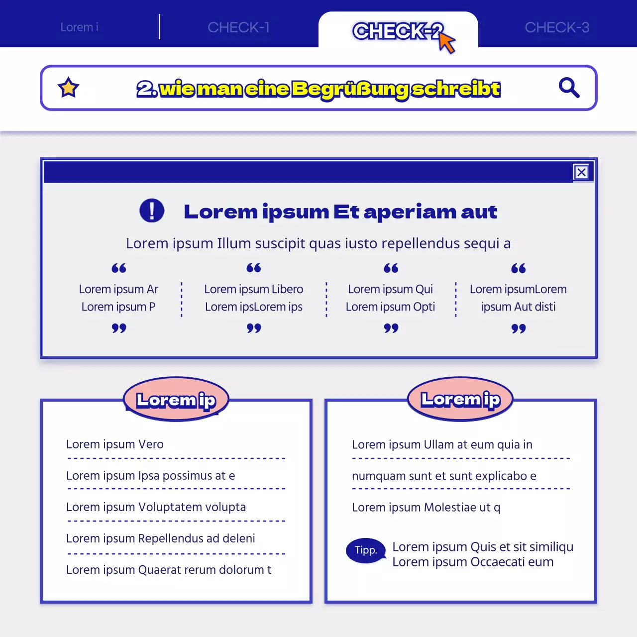 Umgangsformen und Beispiele für das Schreiben von E-Mails in Marineblau und Weiß
