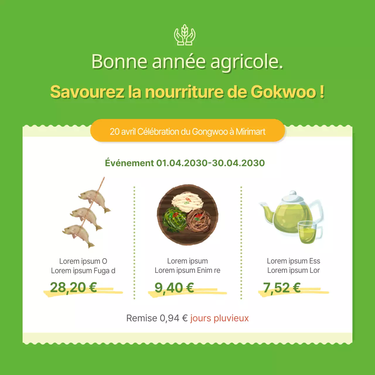 Nouvelle carte rurale sur fond jaune