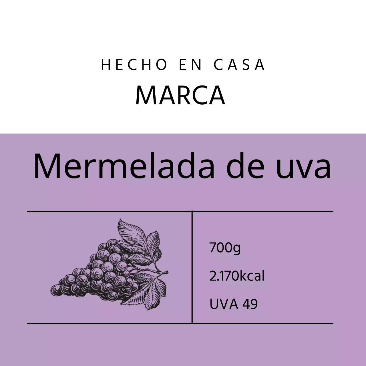 Etiquetas de mermelada de uva