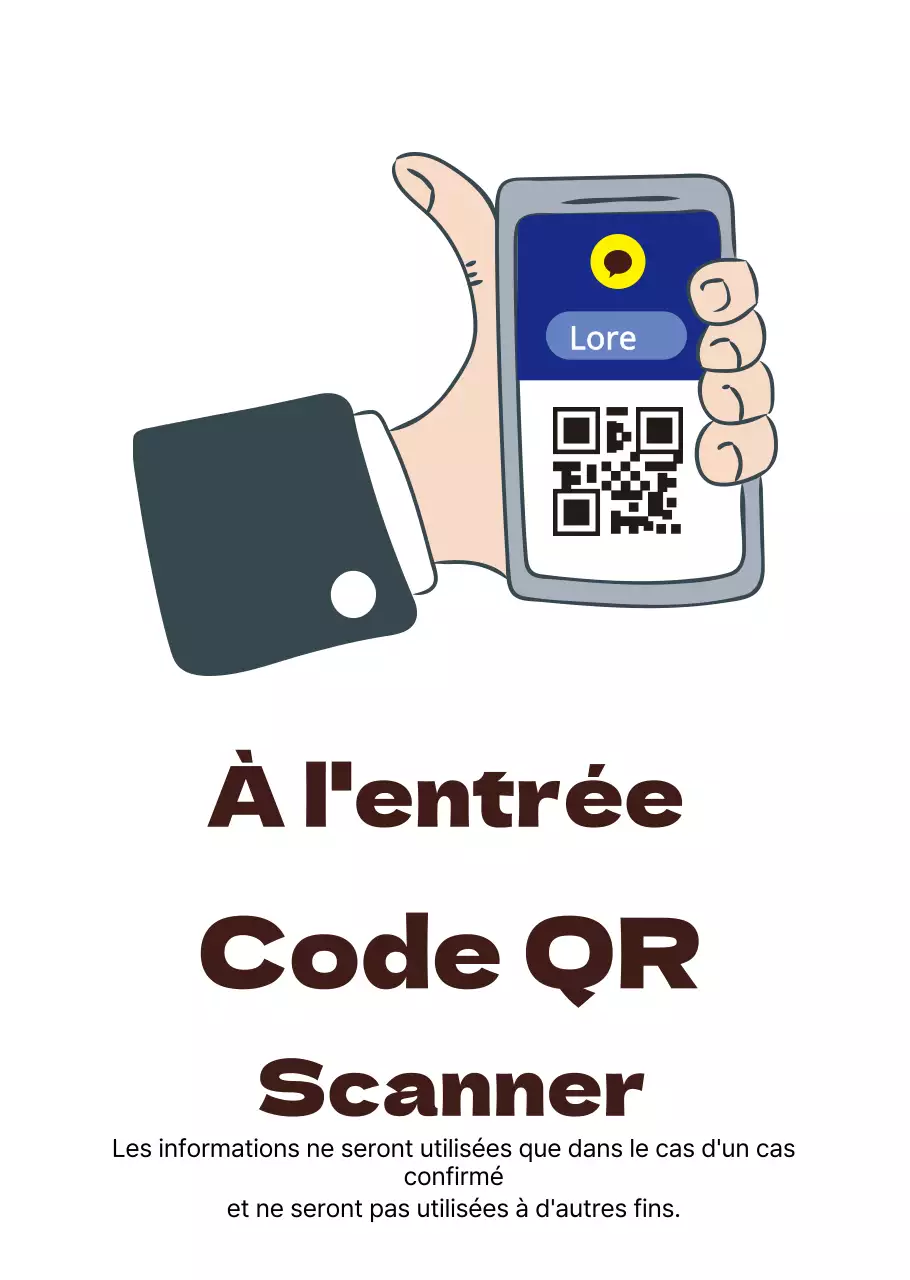Illustration manuelle QR Code Corona Listing Transparent Poster