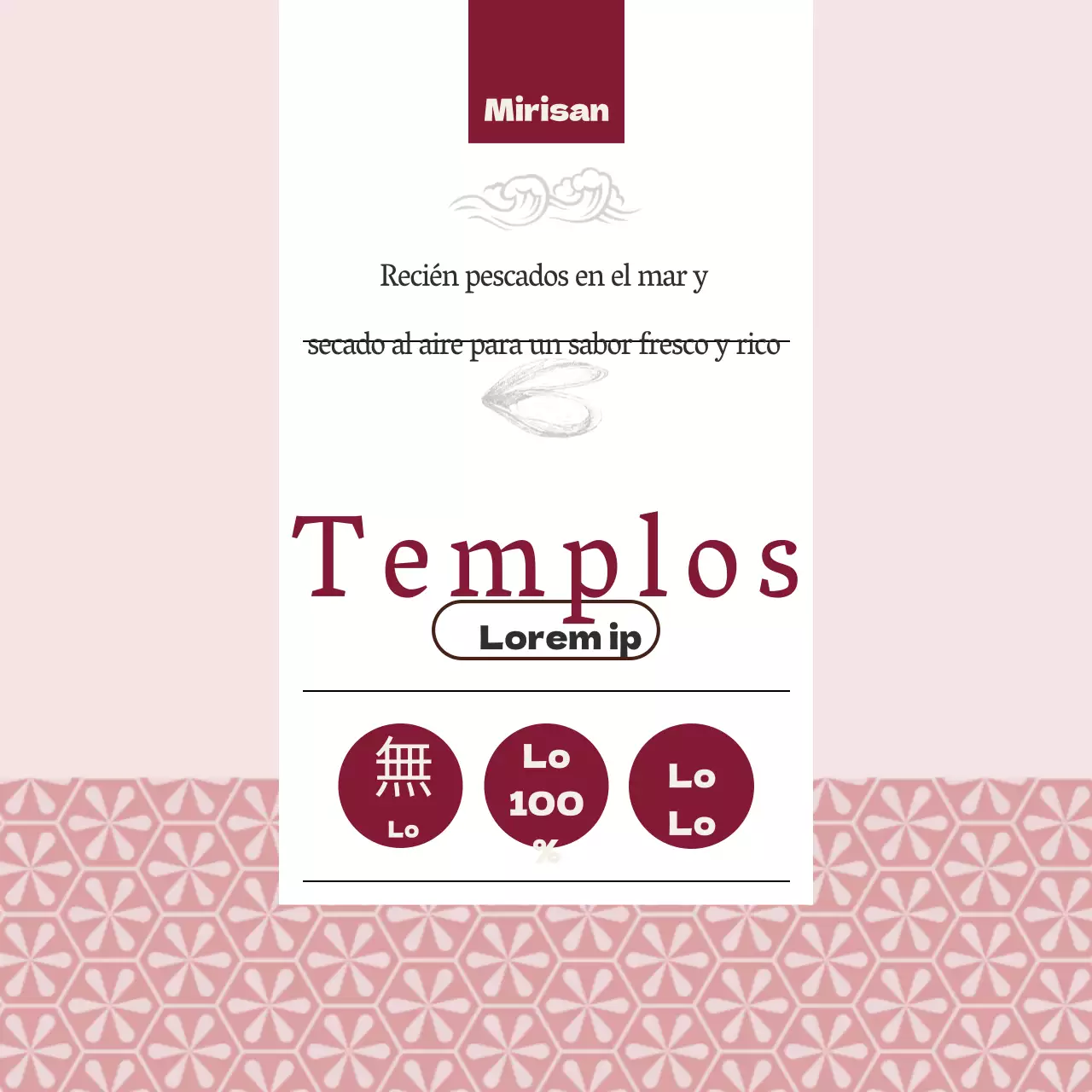 Pegatina Circular Pez Seco Festoneado