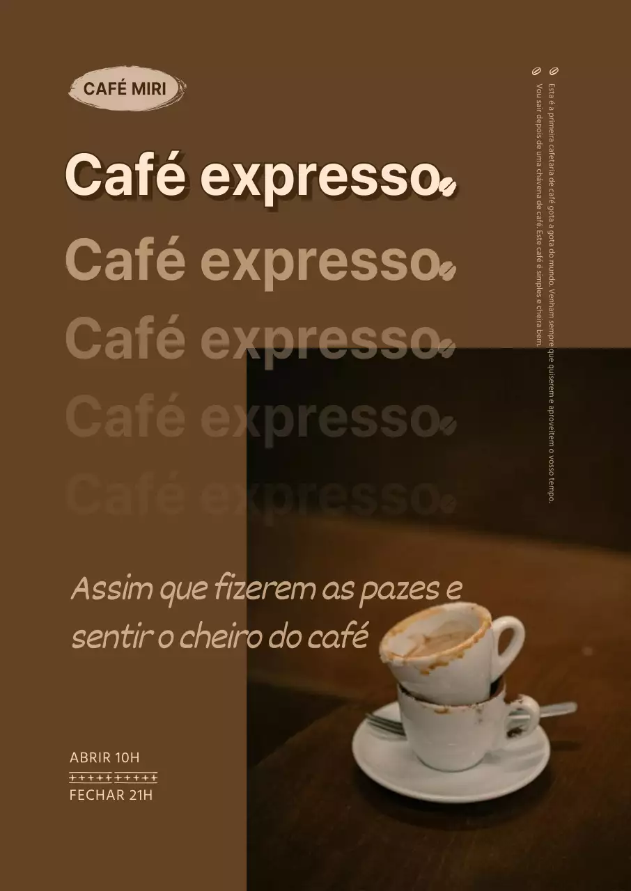 Cartaz de café vintage e acolhedor em castanho