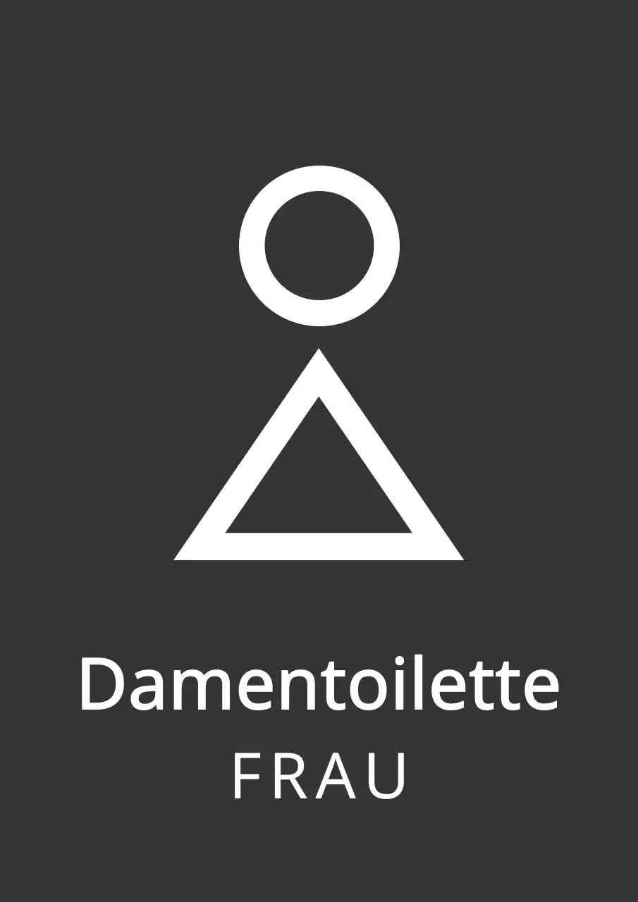 Sauberes Konzept Toilettenpiktogramm in Dunkelgrau und Weiß