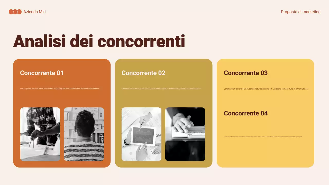 documento di marketing arancione