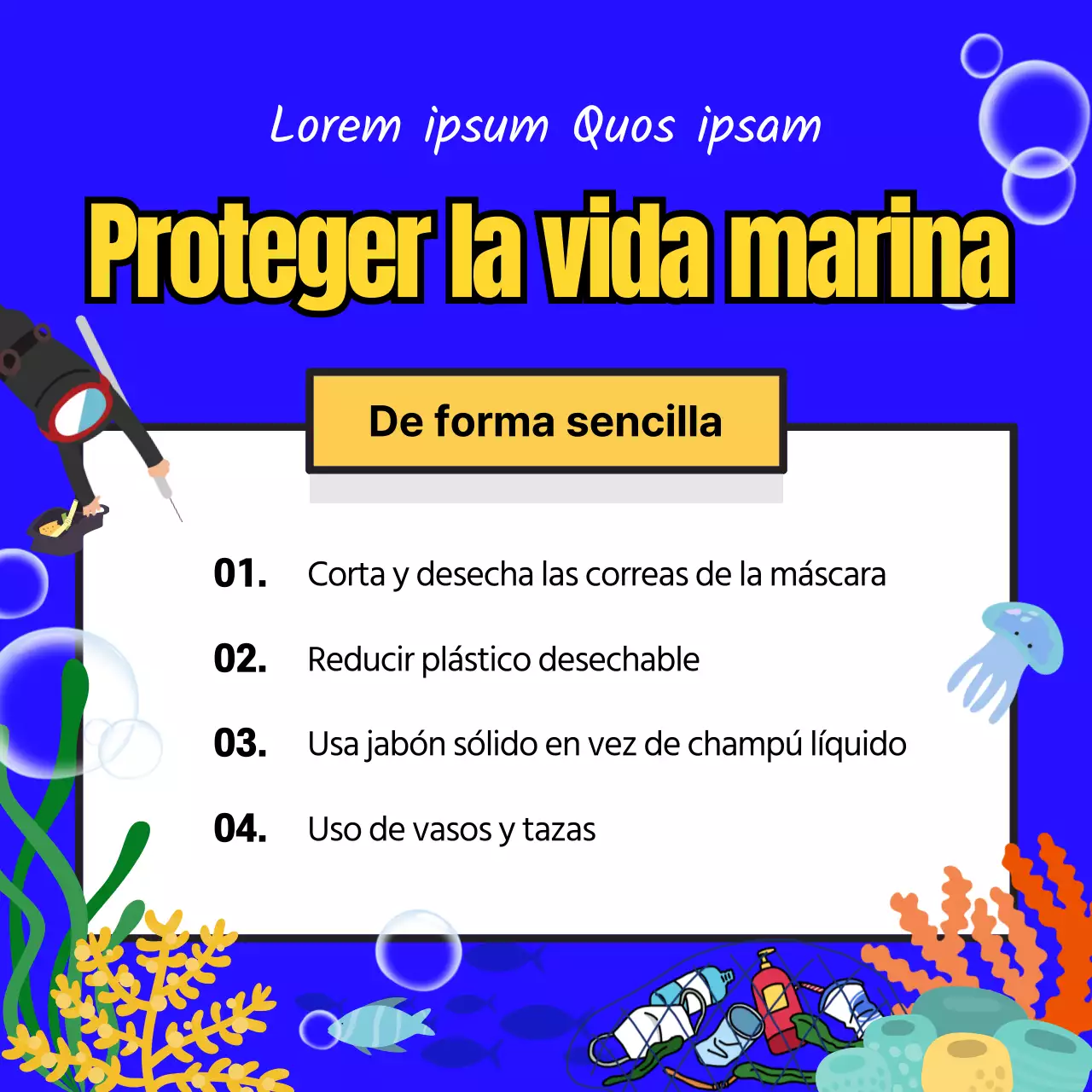 Campaña Azul y Amarillo para proteger la vida marina