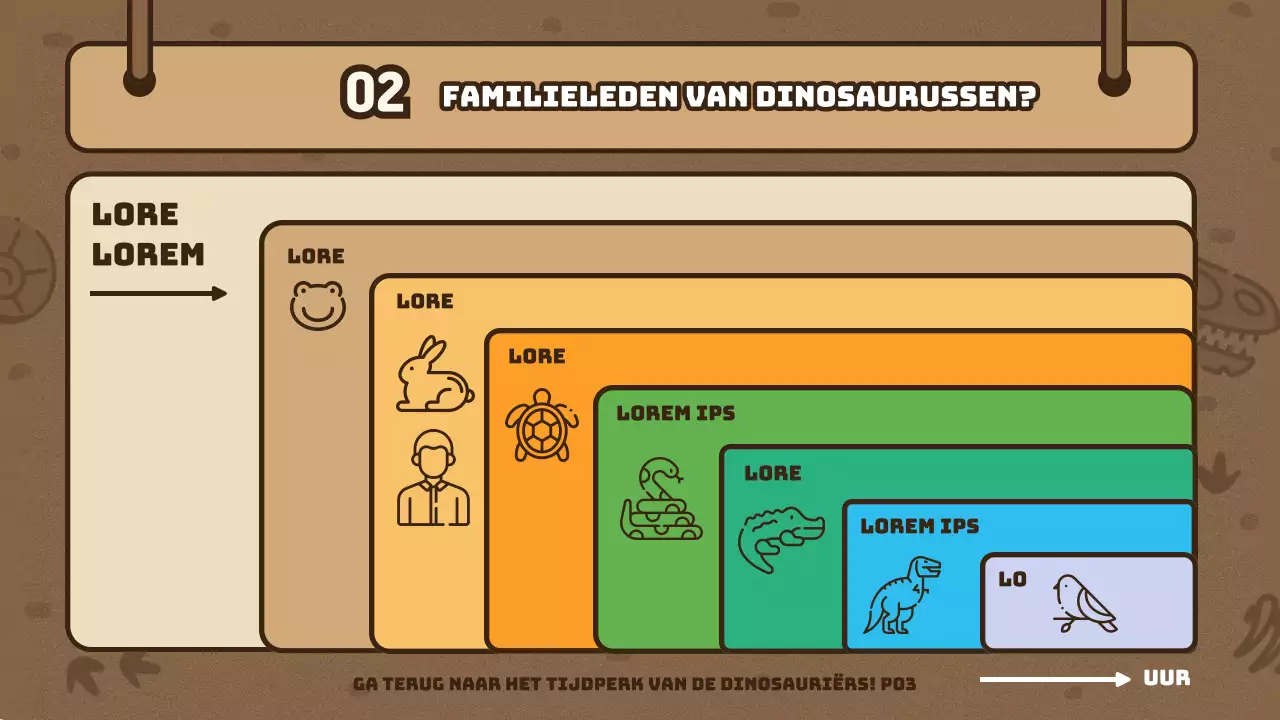 Bruin Onderzoeksteam Concept Leuke Dinosaurus Illustratie Wetenschap Tijd