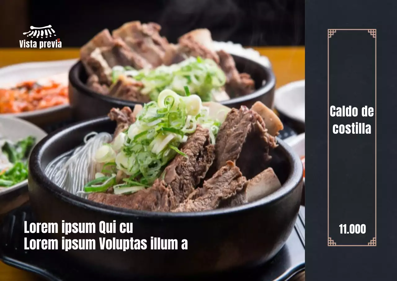 Cartel apaisado con costillas a toda imagen