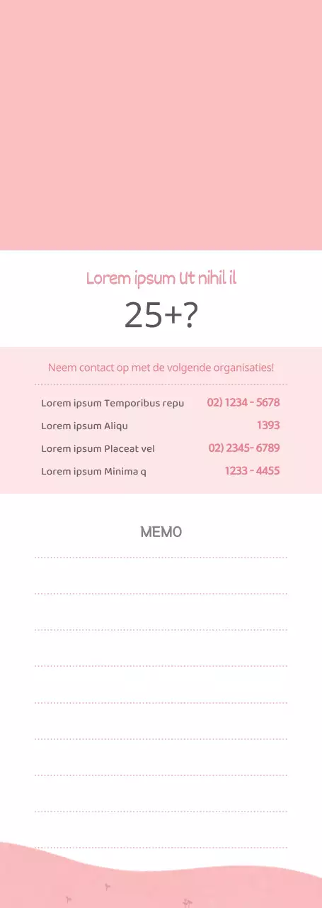Roze en witte mindfulness checklist en informatiegids voor sociaal werkers in een strakke stijl