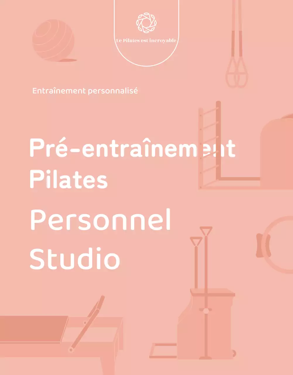 Thème promotionnel monotone pour la méthode Pilates avec des illustrations épurées et des formes arrondies