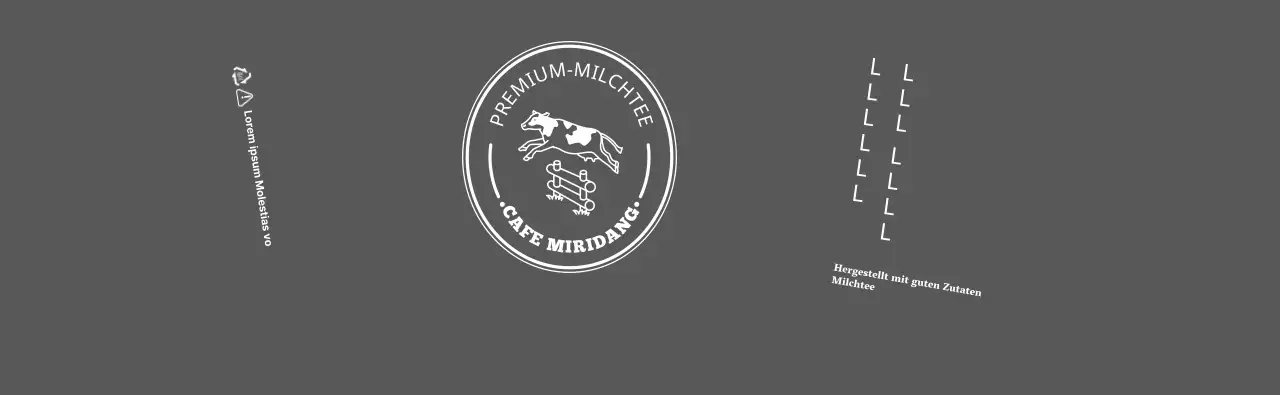 Vintage Milch Ranch Milch Tee Logo mit hellblauem Hintergrund