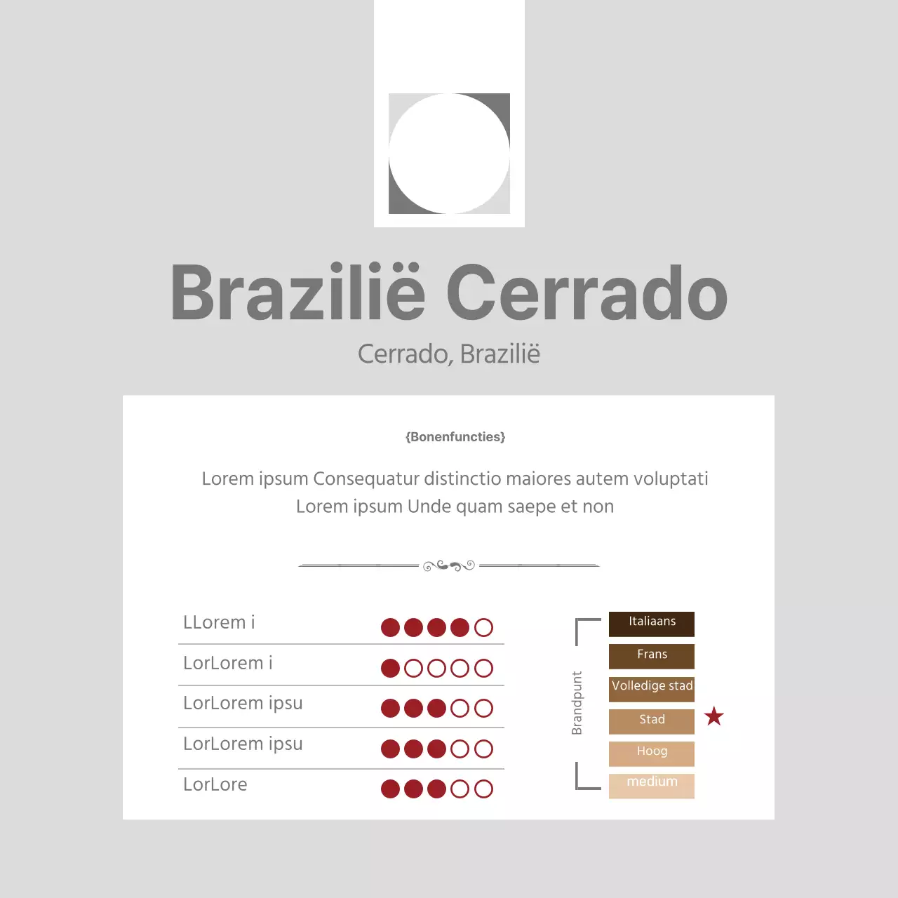 Eenvoudige conceptuele bonenansichtkaart in geel en bruin