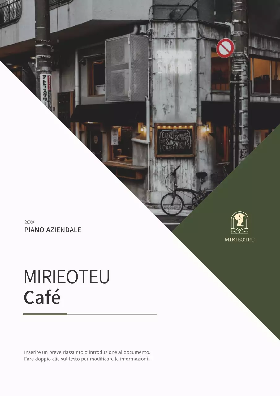 Piano aziendale di concetto diagonale semplice in verde