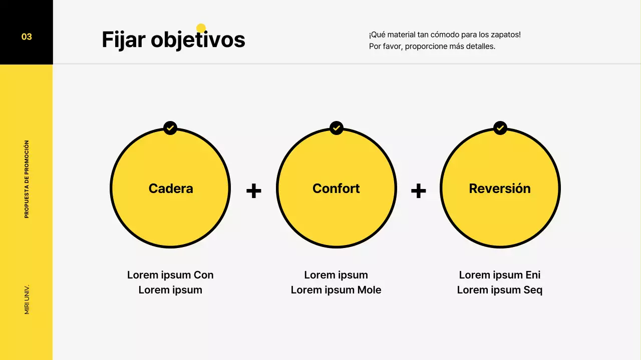 Plan de promoción de marketing para una zapatilla de deporte con un concepto de ilustración de colores vivos en tonos amarillos y negros.