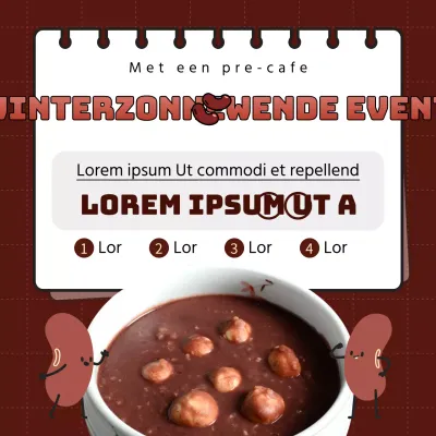 Leuke sjabloon voor winterzonnewende in bruin en oker