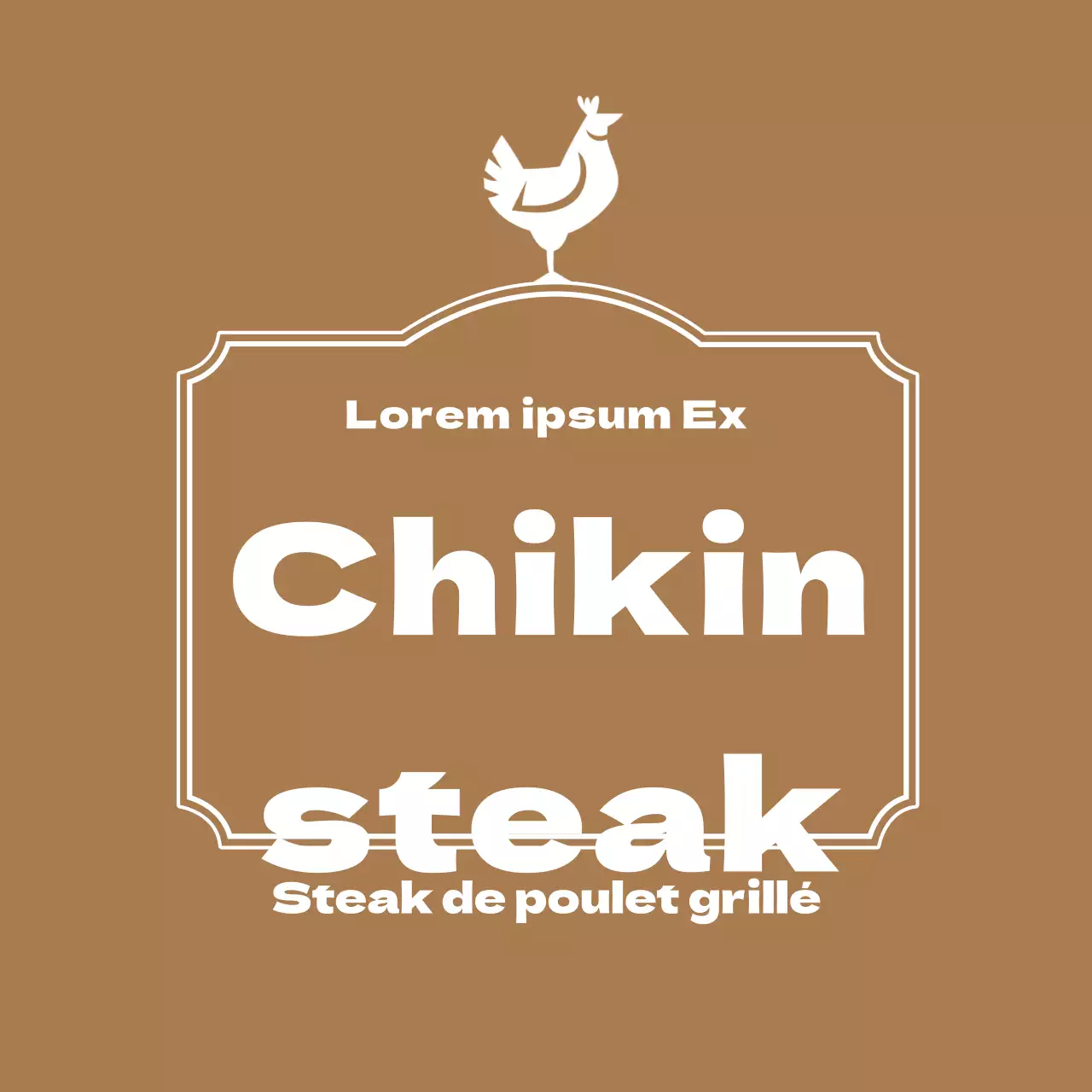 Étiquette de steak de poulet