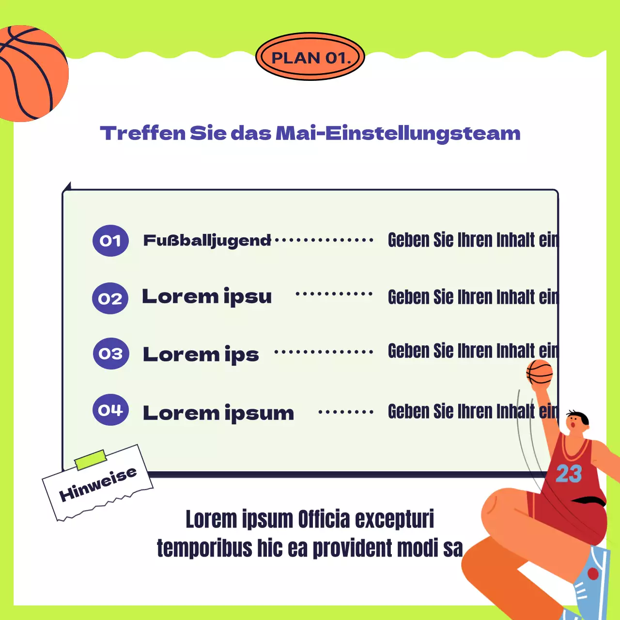 Das blau-gelbe pummelige Sportzentrum sucht Mitglieder.