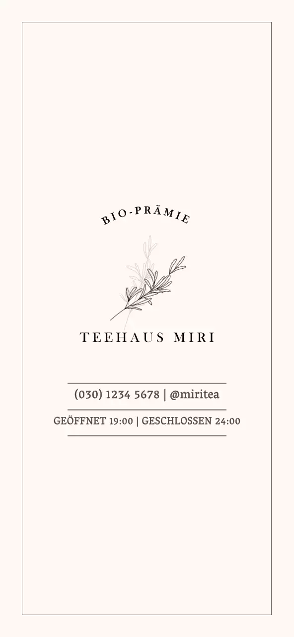 Emotionale und einfache Café-Menü-Tafel in Hellbraun und Schwarz