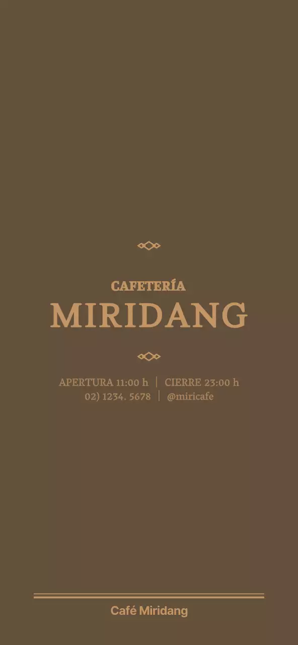 Cartel de precios de menú de cafetería de estilo sencillo y elegante en colores café