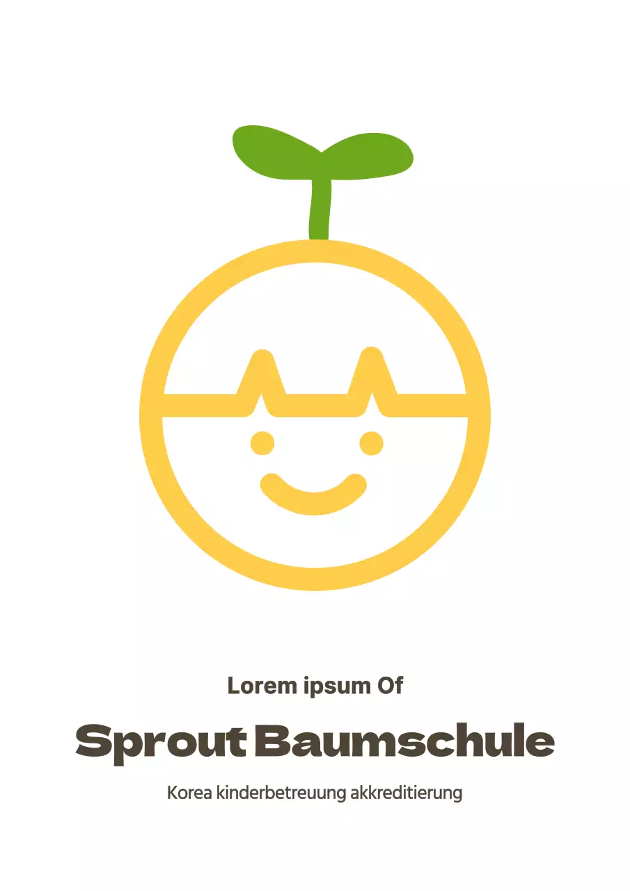 Sauberer Stil Kindergarten Logo Schild in gelb und braun