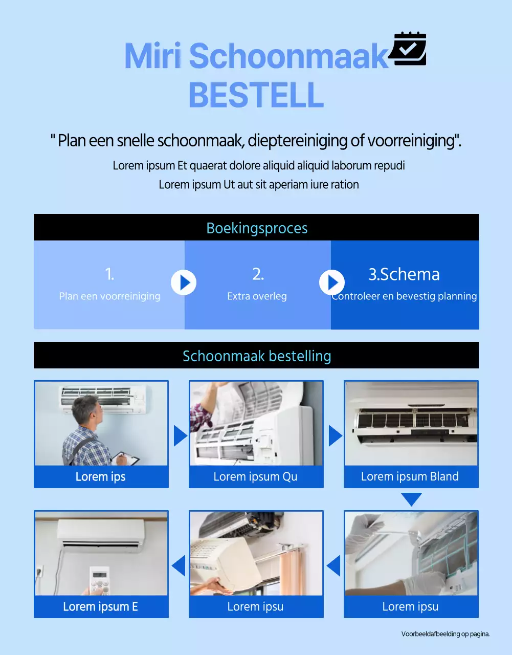 Schone en koele airconditioning in wit en blauw