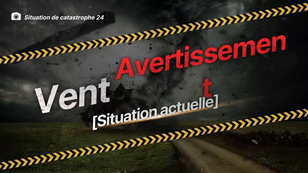 Thème de l'alerte aux vents violents avec photo en arrière-plan concept d'alerte aux dangers