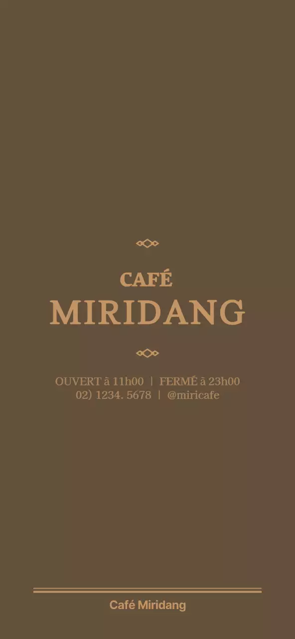 Panneau de prix pour le menu d'un café, de style simple et classe, aux couleurs du café