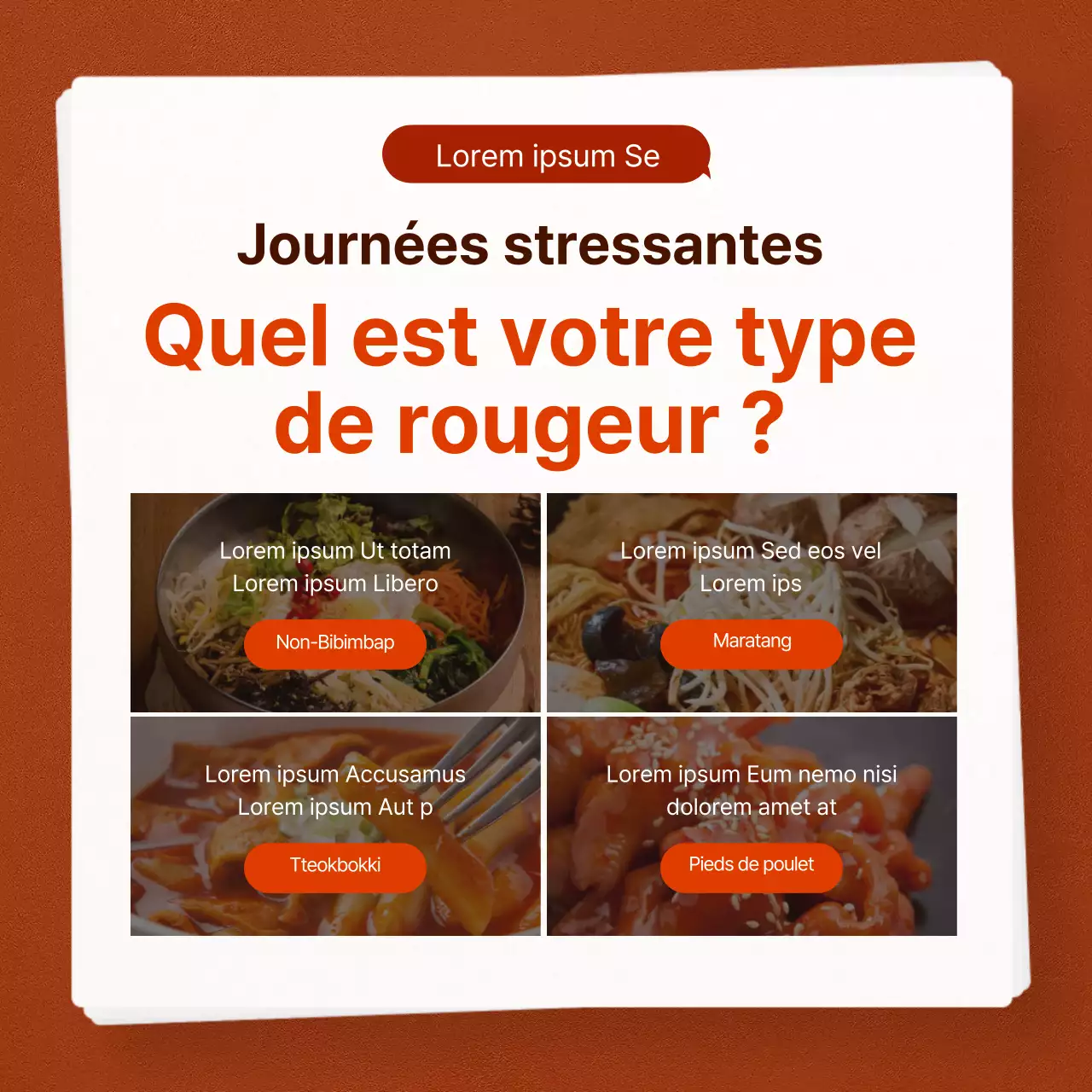 Carte rouge épicée - design des nouvelles