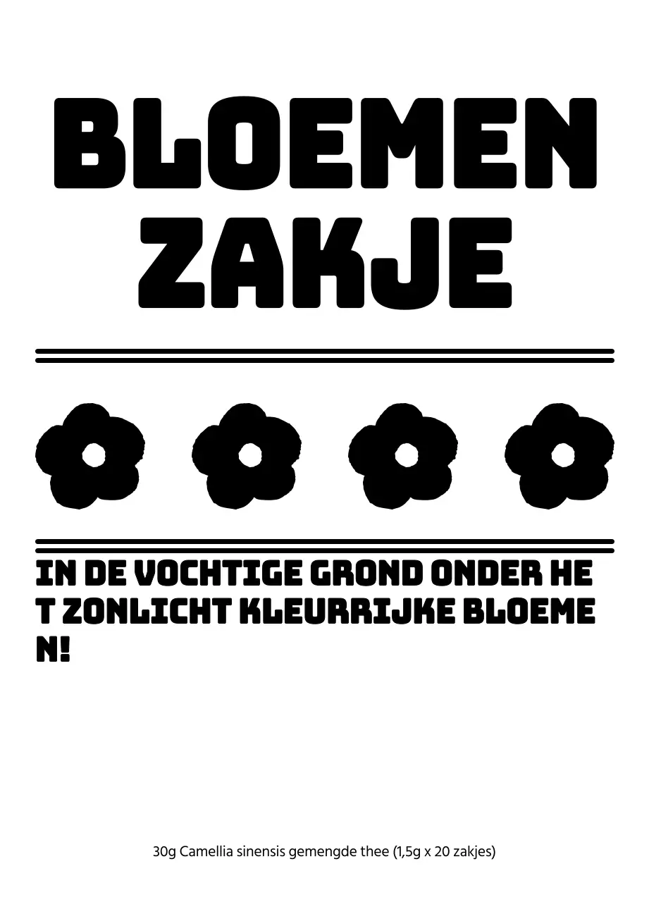 Bloemen theezakjes met bloemillustraties