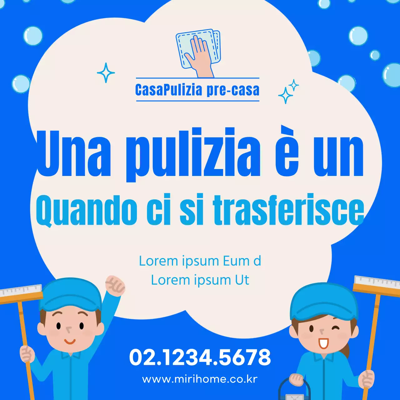 Pulizia del trasloco Servizio di pulizia della casa in blu