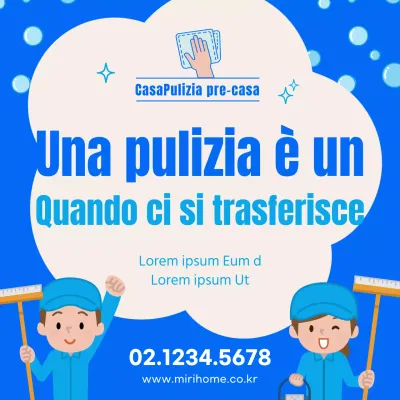 Pulizia del trasloco Servizio di pulizia della casa in blu