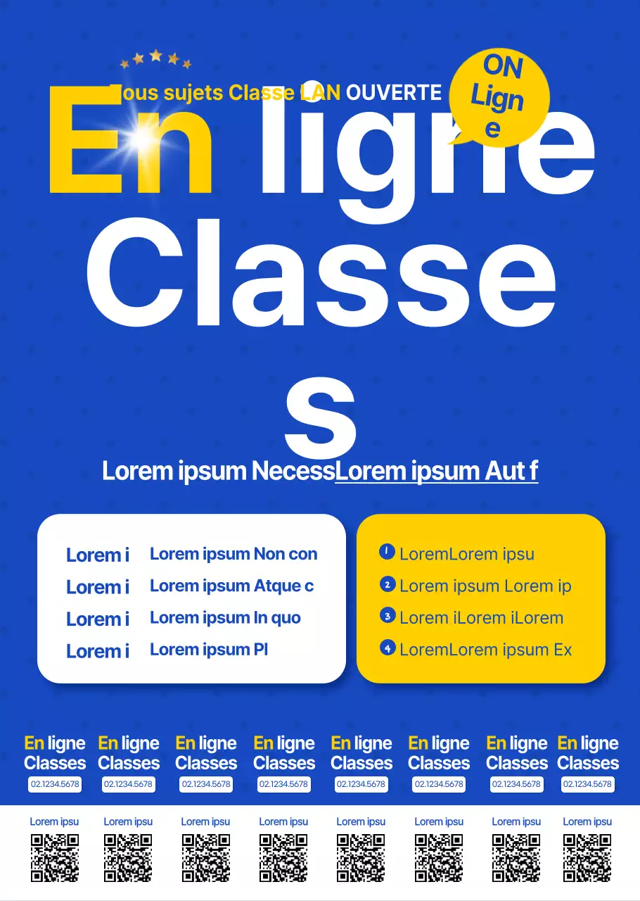 Du bleu et du blanc pour annoncer et promouvoir les offres d'emploi dans le domaine de la formation en ligne