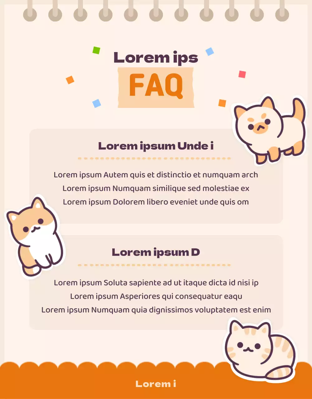 Voici la jolie boîte de papeterie orange et beige Cat Daku.