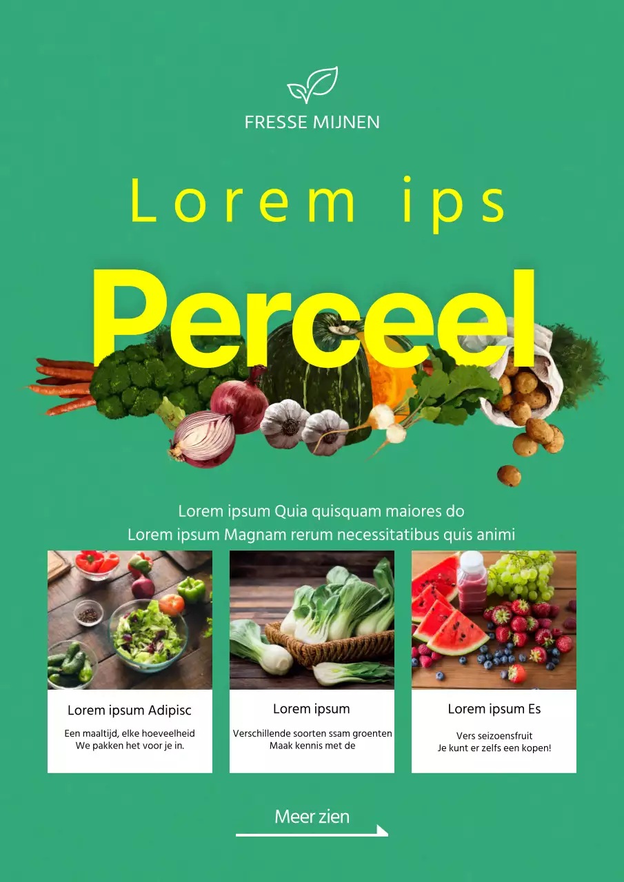 Groene en gele groentetassenbezorgers promoten