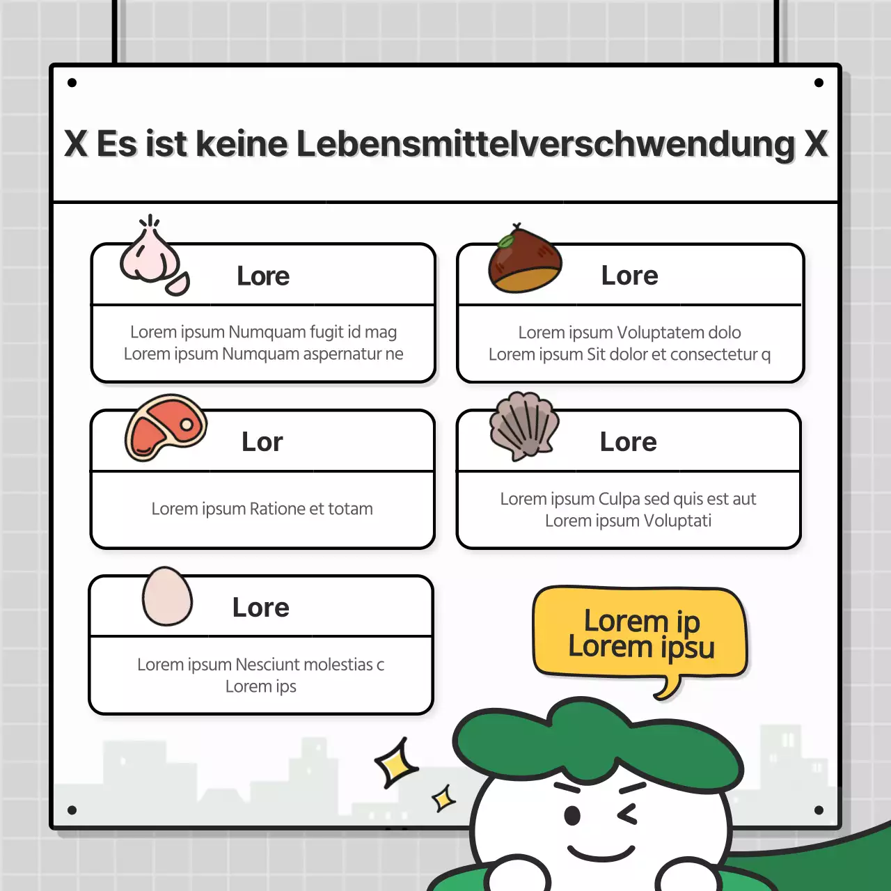 Niedliche Recycling-Tippkarte mit StadthintergrundNews