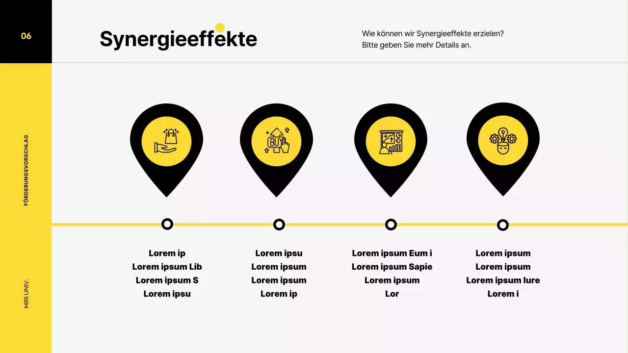 Marketing-Promotion-Plan für einen Turnschuh mit einem lebendigen Farbillustrationskonzept in Gelb- und Schwarztönen.