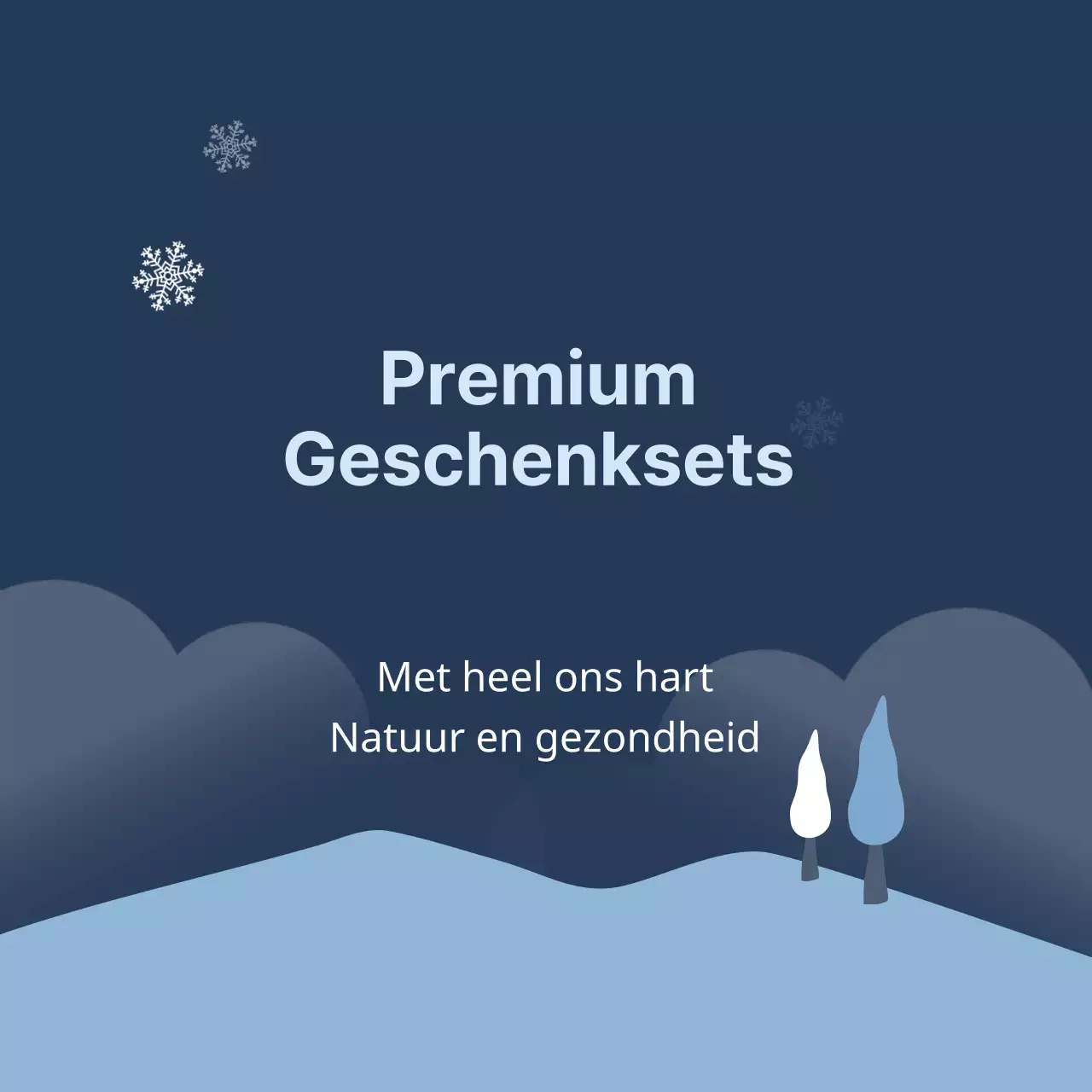 Winter cadeau label met blauwe illustratie