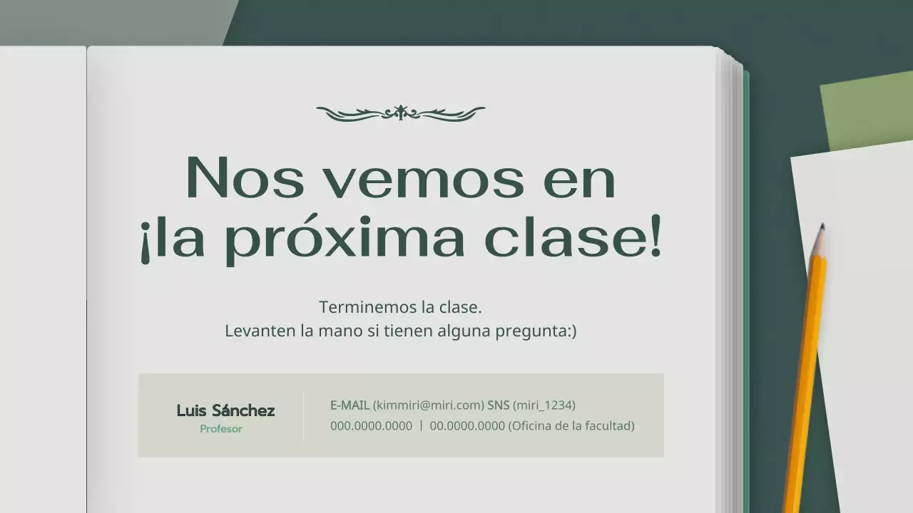 Ambiente verde y tranquilo Clase de literatura moderna