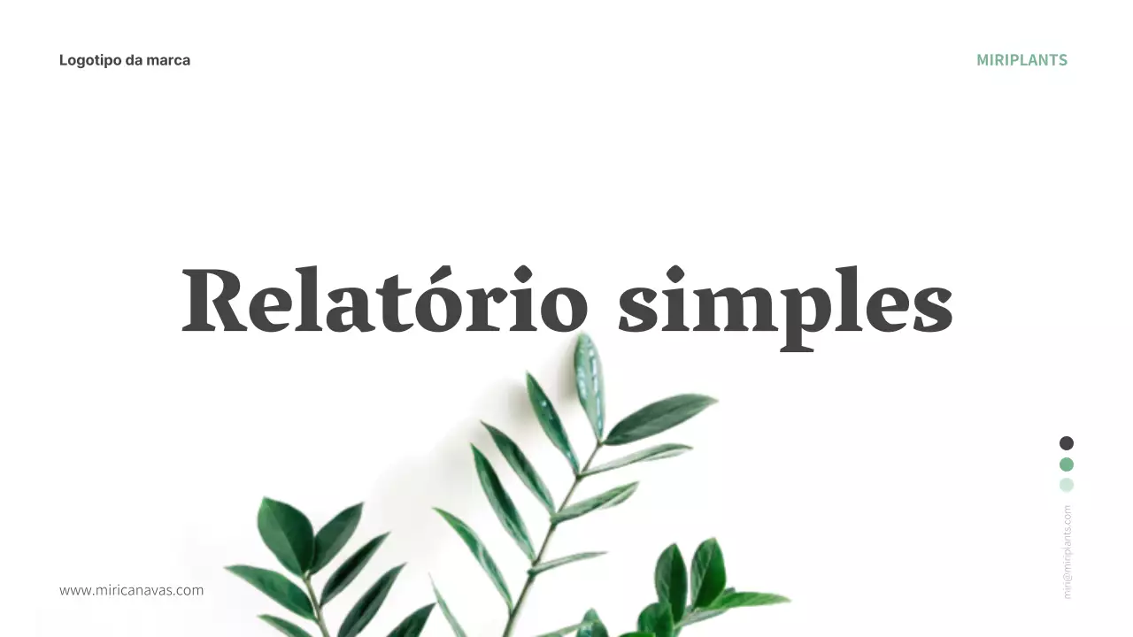 Modelo de planta com tema verde e branco