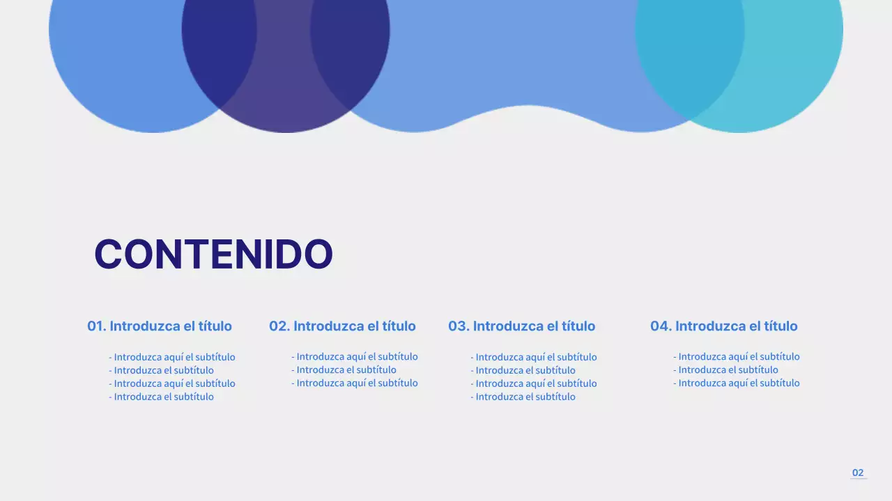 Plantilla de presentación azul y gris