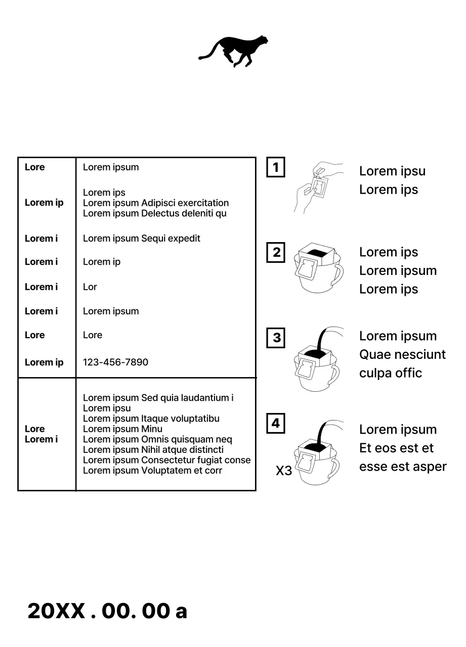 Design semplice con illustrazione di un animale nero in corsa