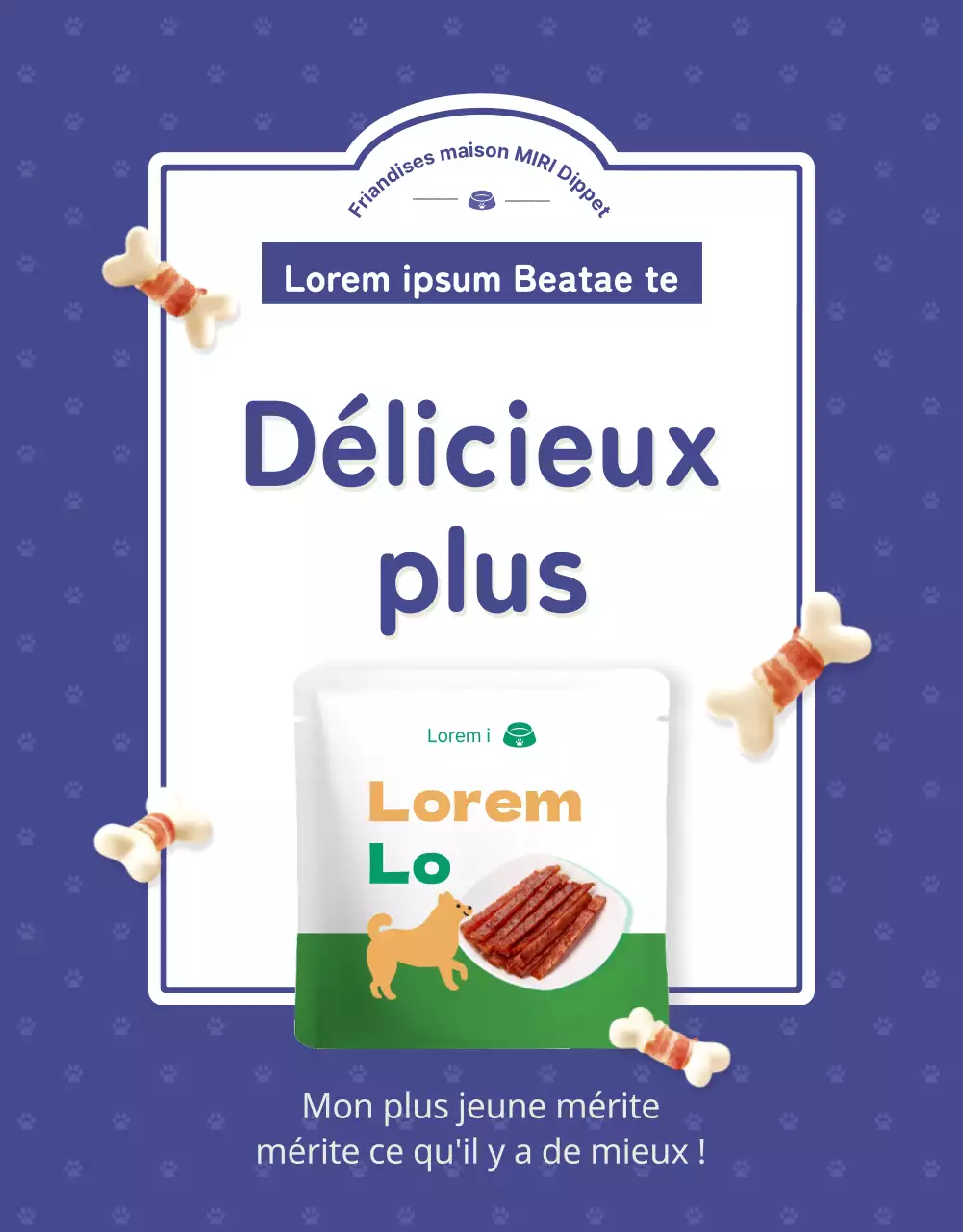 Mignonnes friandises bleues et vertes pour chiens page détaillée