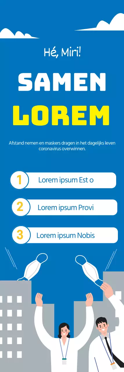 Blauwe illustratie schone corona