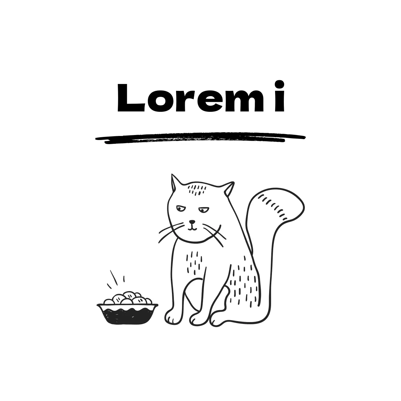 Café-Aufkleber mit kreisförmigem weißem Hintergrund und der Zeichnung einer Katze