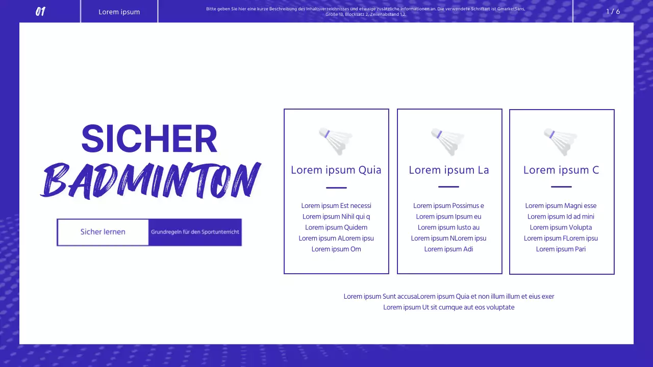 Blau-Weiß Badminton Körperliche Leistungsbewertung Geführte Lektion