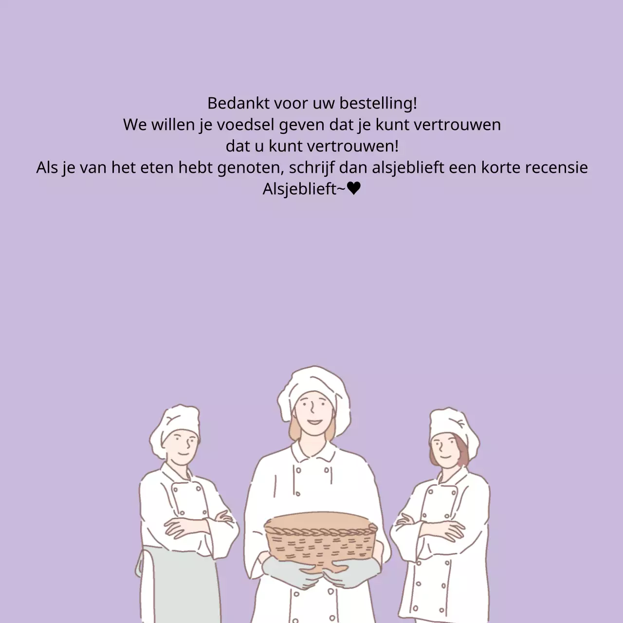 Bedankberichten voor bezorging