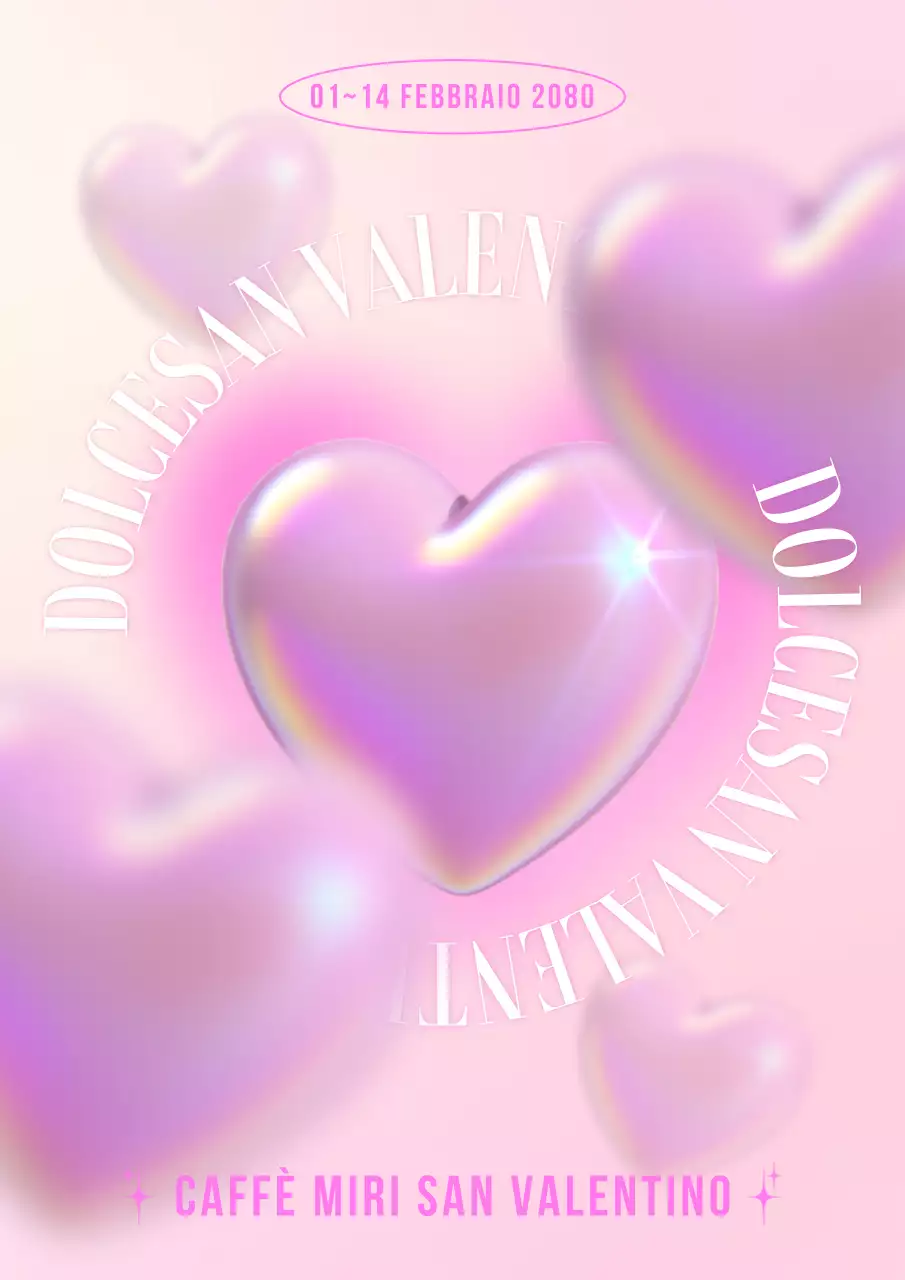 Promuovete il vostro evento White Day con cuori rosa in 3D